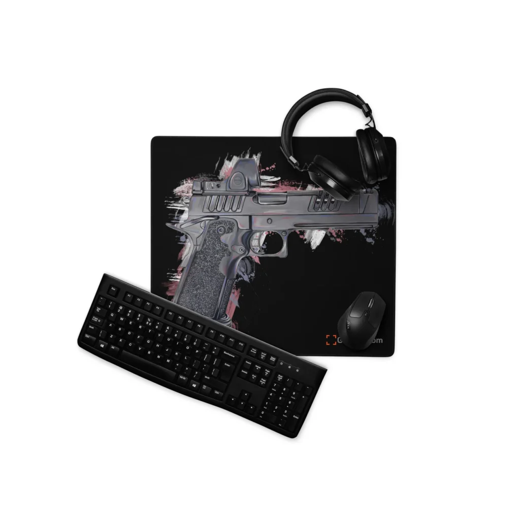 GunArt.com 2011 Delta Pistol Gaming Mouse Pad – Black Background